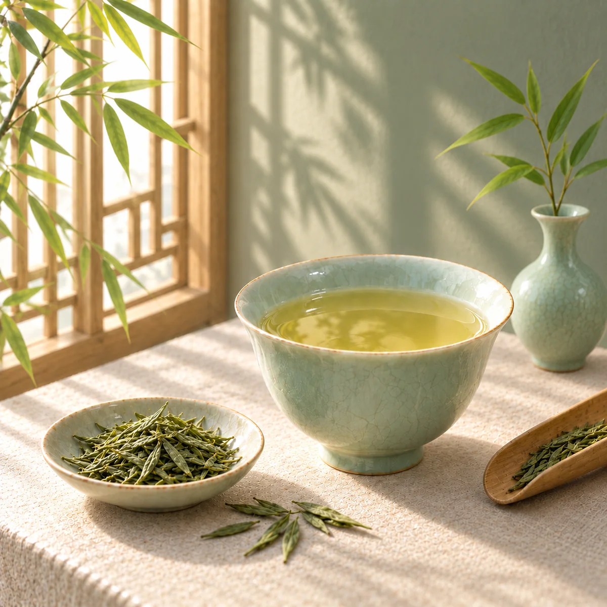 绿茶的茶汤与干茶
