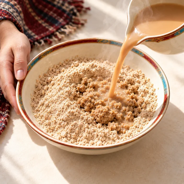 糌粑拌酥油茶·过程图